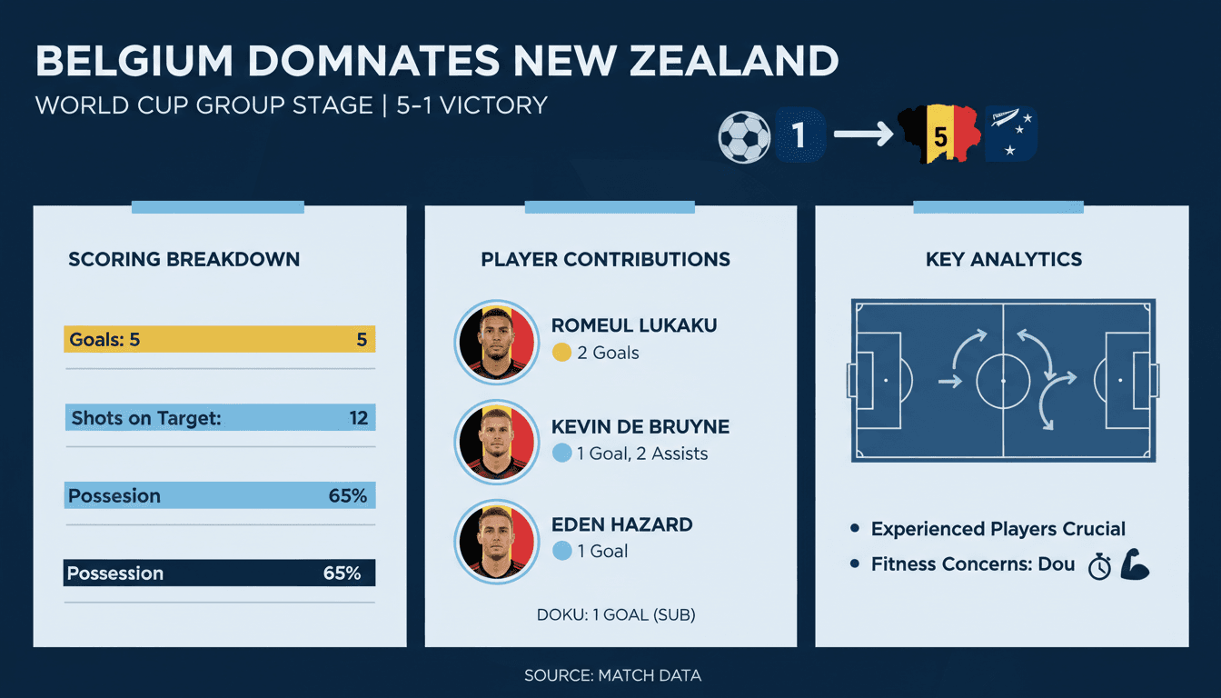 Belgium secures dominant 5-1 victory over New Zealand in World Cup group stage