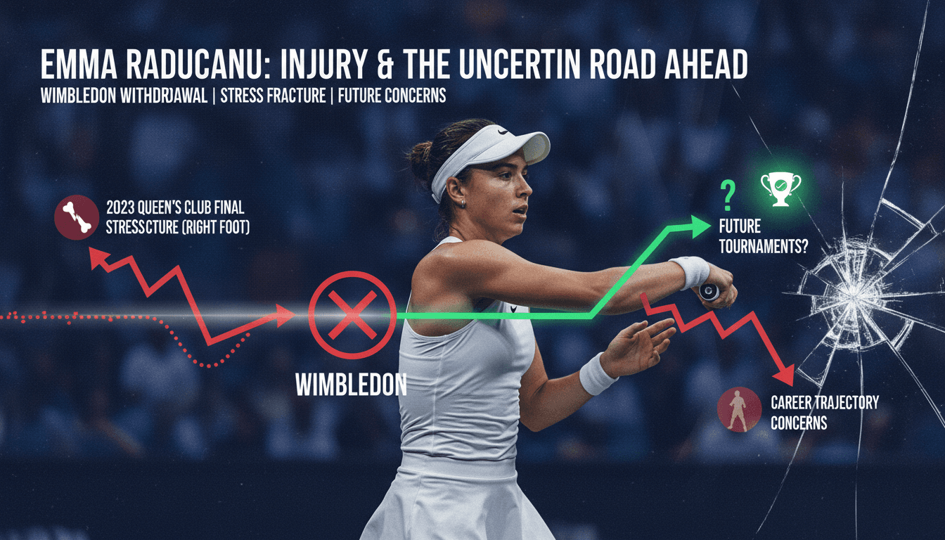 Emma Raducanu during a match before her injury withdrawal from Wimbledon.
