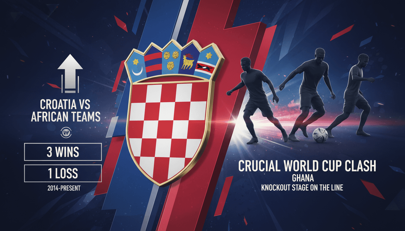 Croatia's national football team preparing for a World Cup match against Ghana.