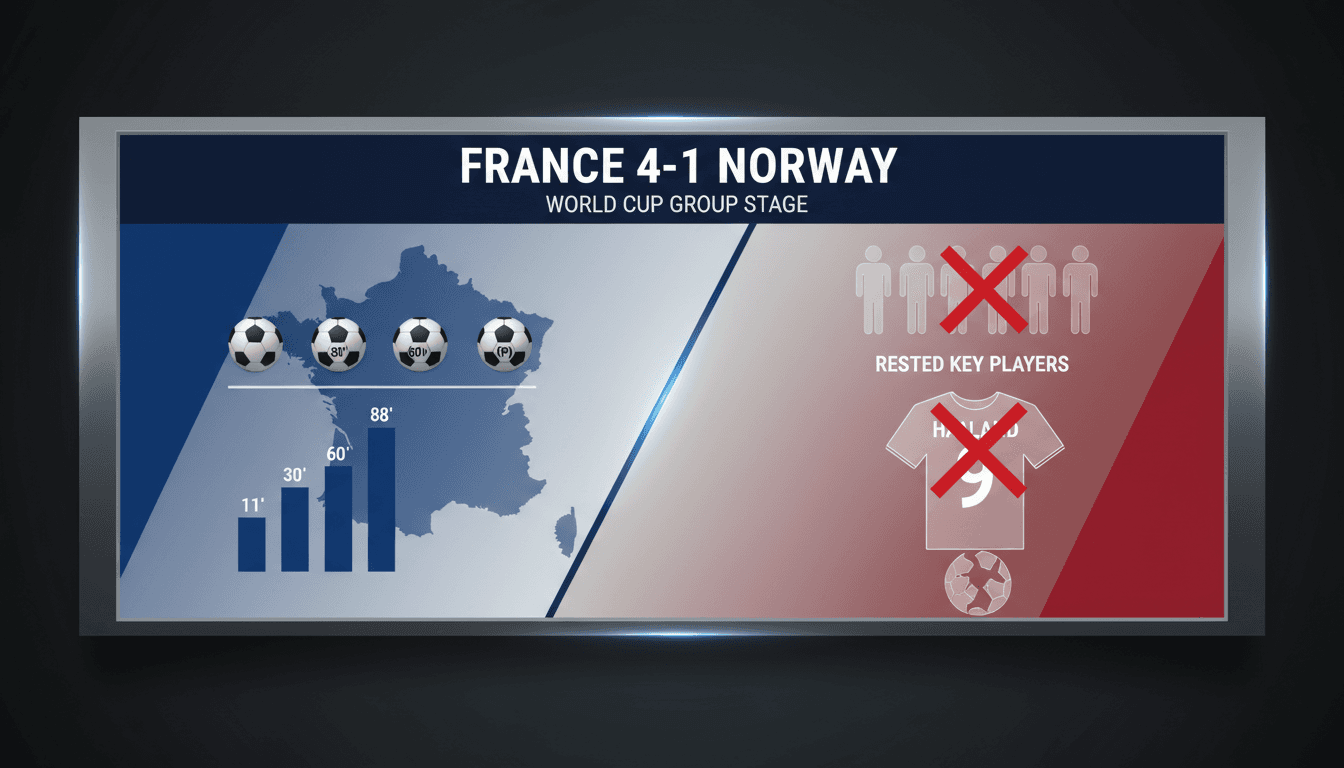 France defeats Norway 4-1 in World Cup group stage match