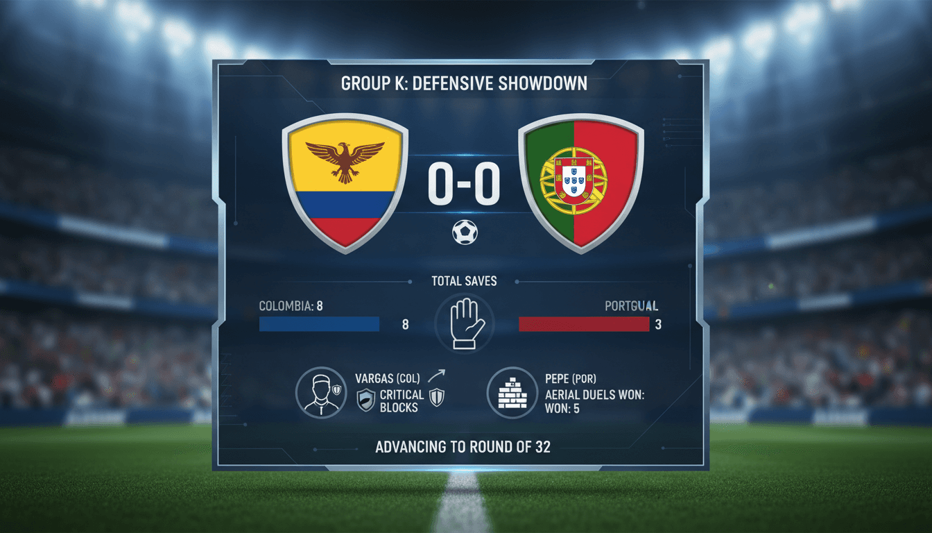 Colombia and Portugal players in action during their World Cup match.