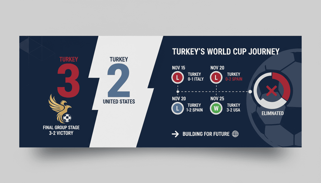 Turkey defeats United States 3-2 in final World Cup match but is eliminated