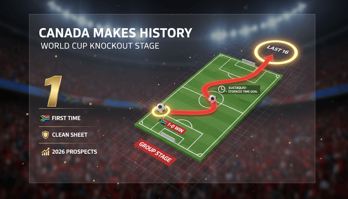 Canadian football team celebrating their historic World Cup advancement