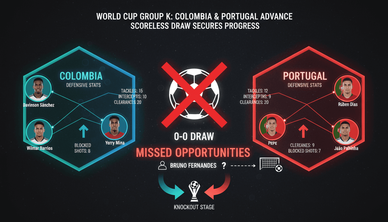 Colombia and Portugal advance to World Cup knockout stage after scoreless draw