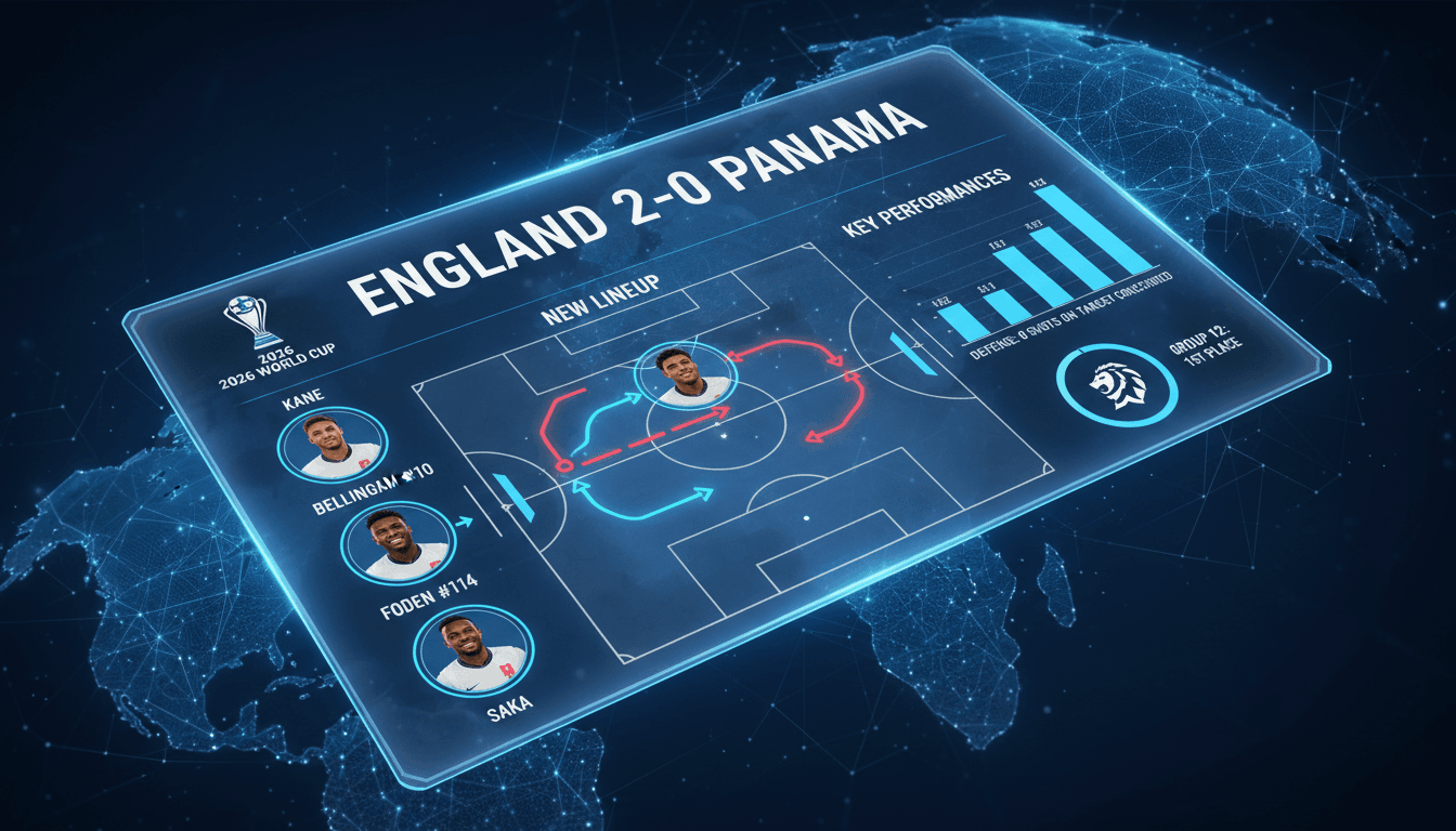 England defeats Panama 2-0 to top Group 12 in 2026 World Cup
