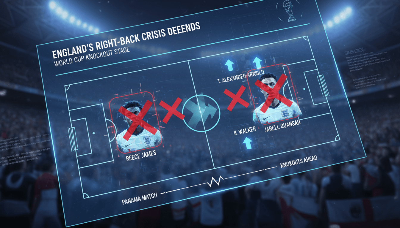 England's right-back crisis deepens ahead of World Cup knockout stage