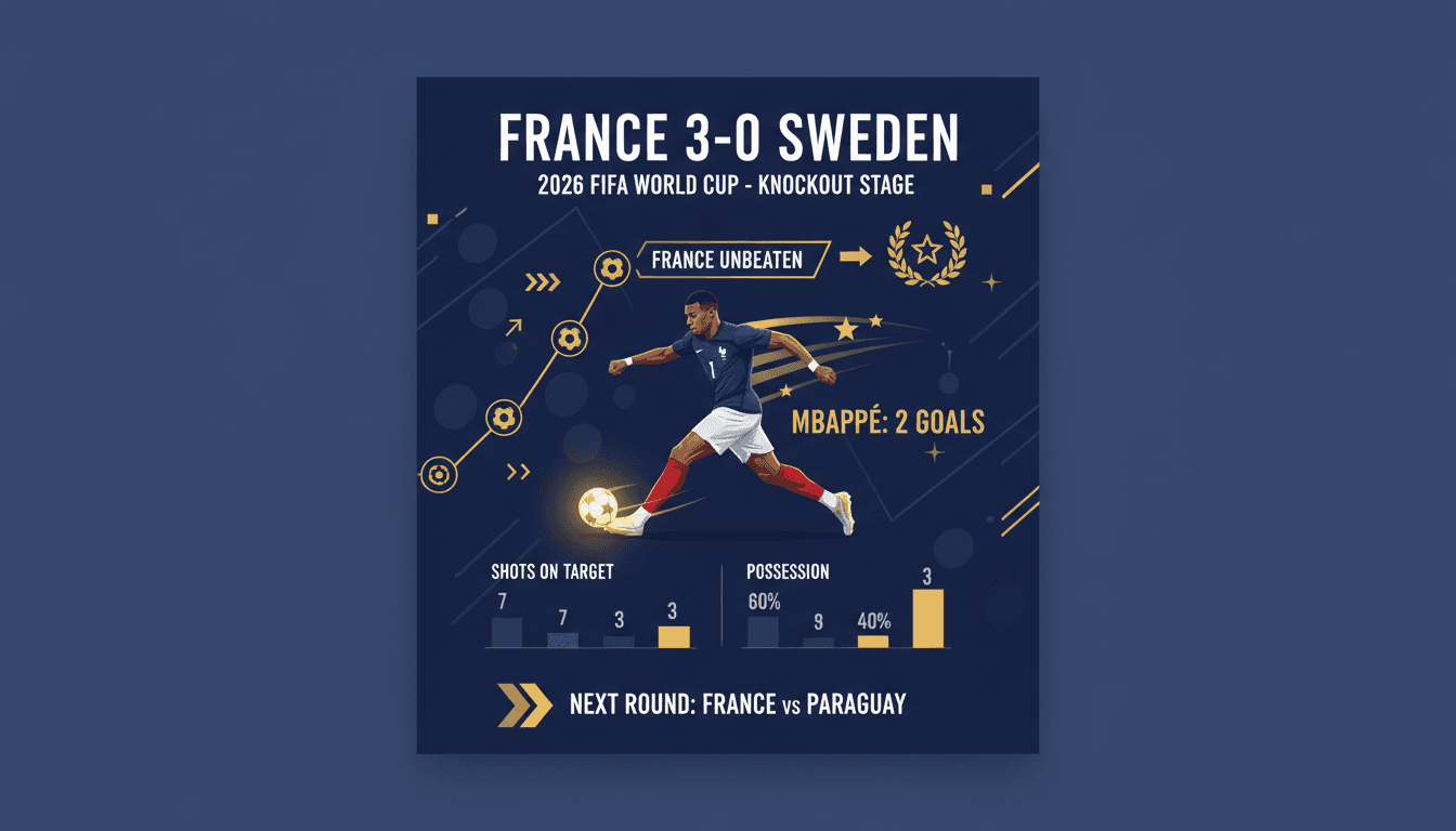 Kylian Mbappé celebrating after scoring during the match against Sweden.