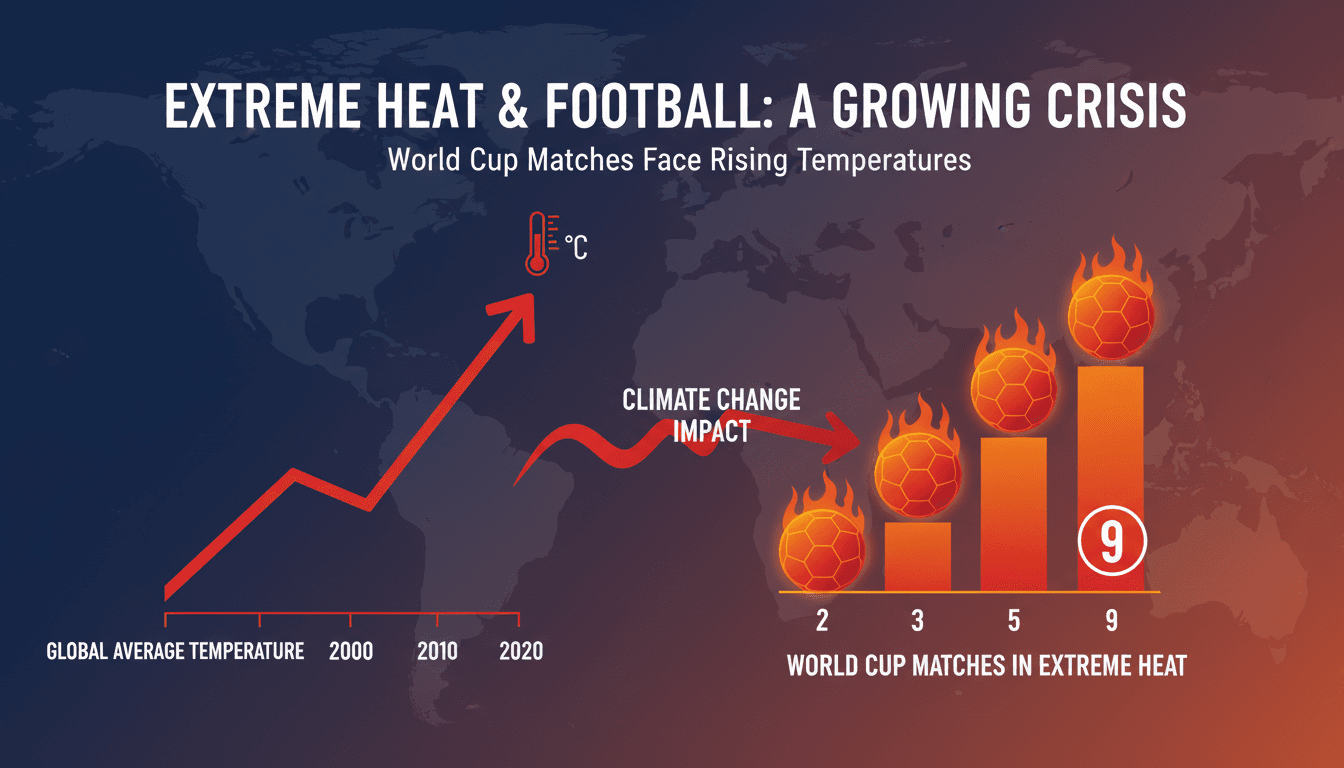Players competing in a World Cup match under extreme heat conditions.