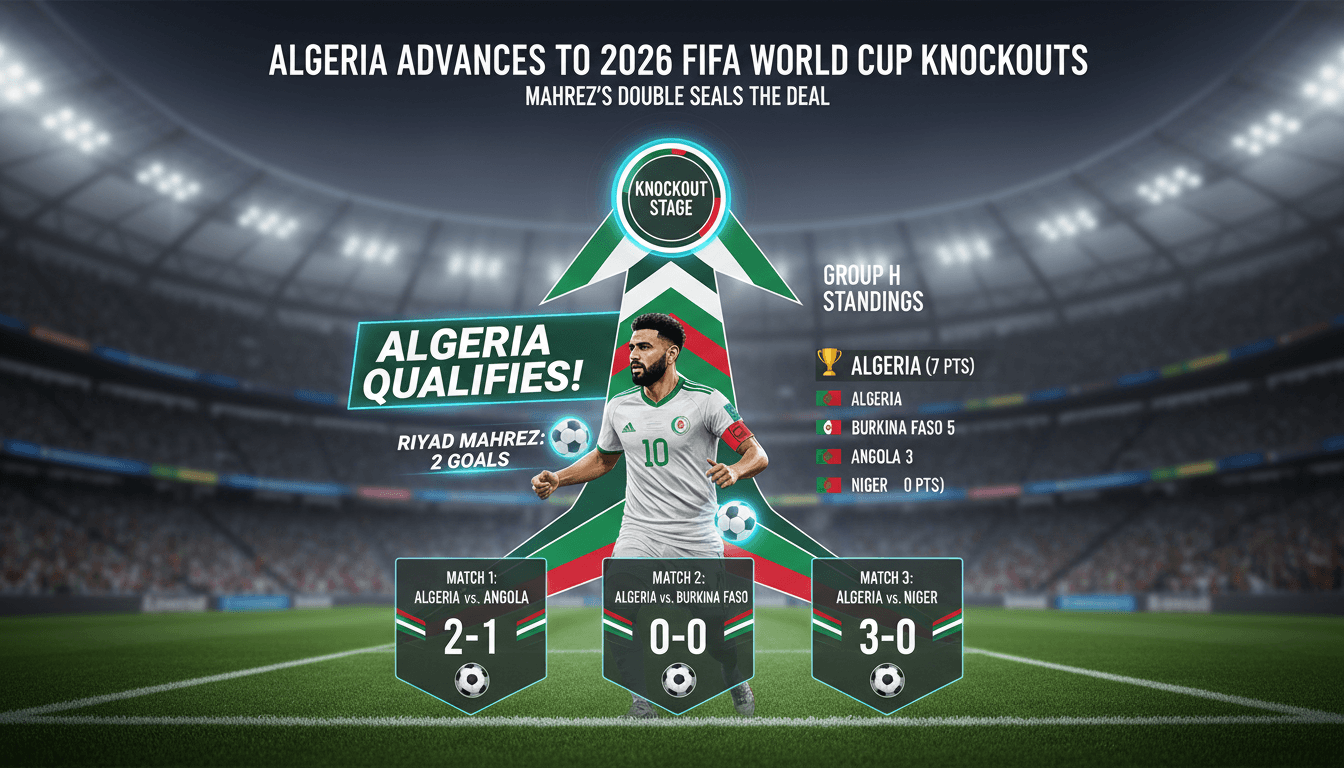 Algeria advances to knockout stage of 2026 FIFA World Cup with Mahrez's two goals