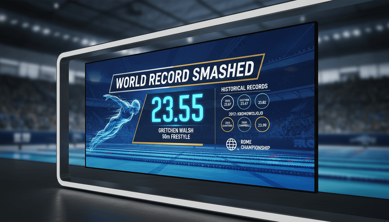Gretchen Walsh sets new world record in women's 50-meter freestyle
