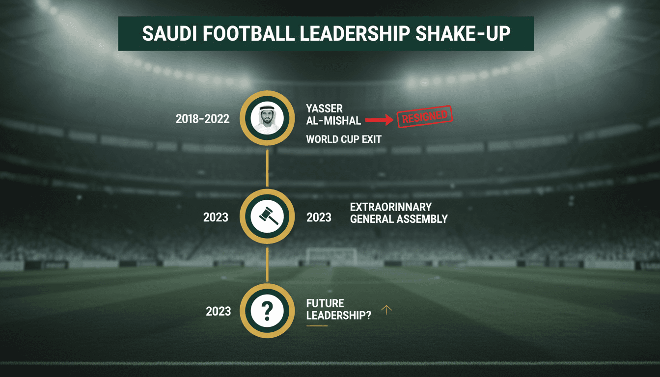 Yasser Al-Mishal announcing his resignation as president of the Saudi Arabian Football Federation.