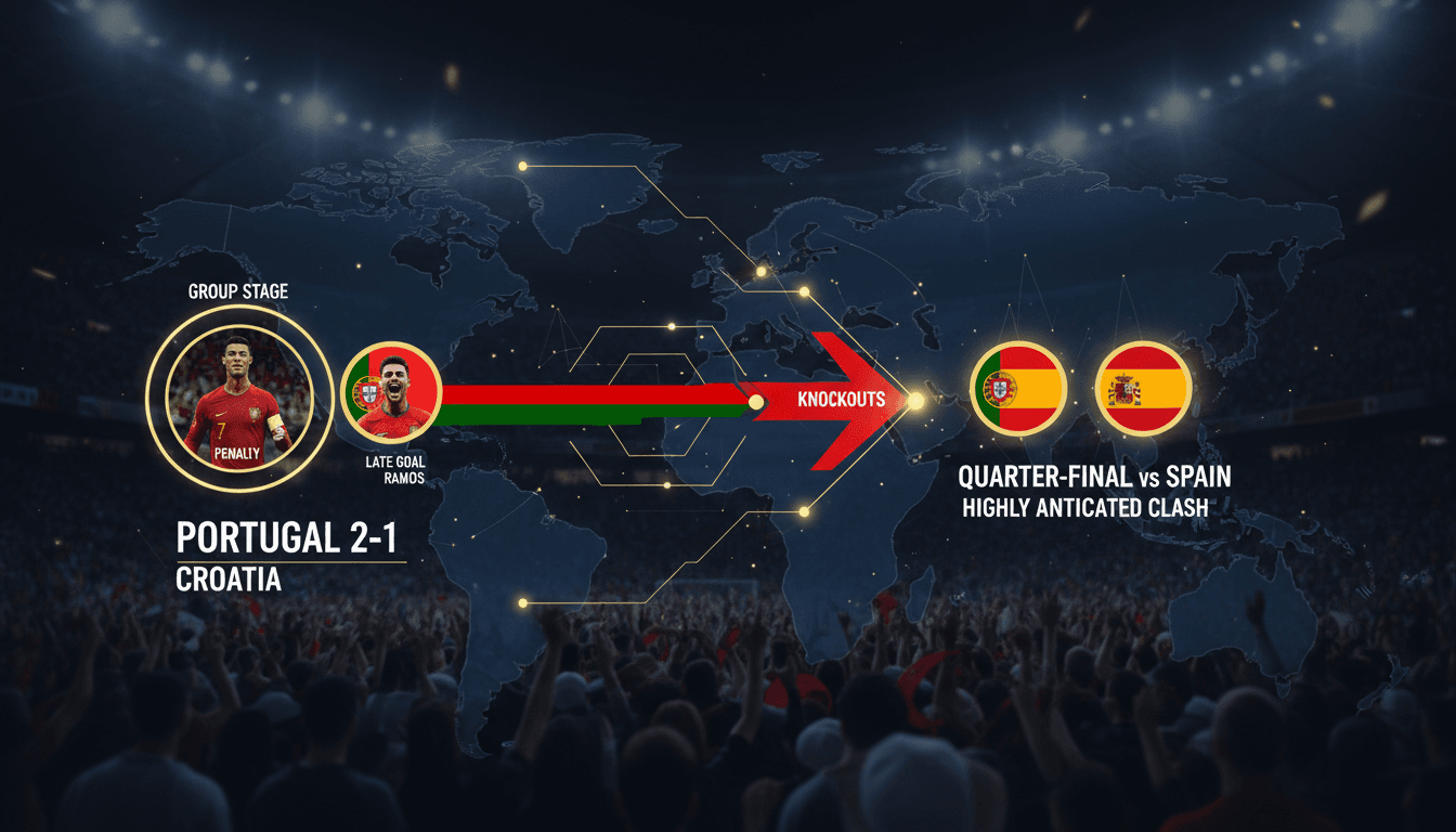 Portugal celebrates their victory over Croatia in World Cup 2026.