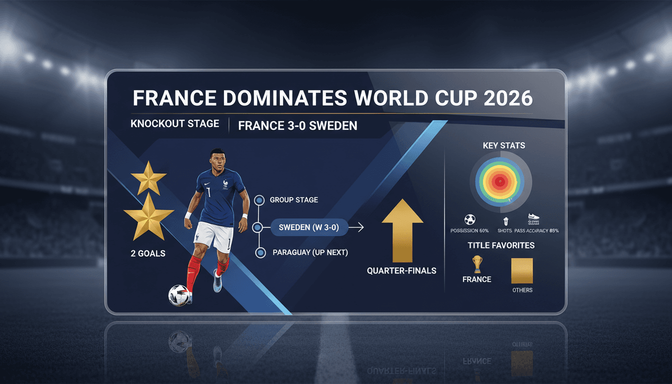 France defeats Sweden 3-0 to advance in World Cup 2026
