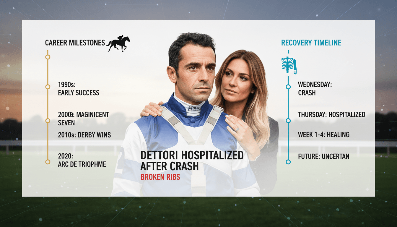 Frankie Dettori in hospital after car crash injury