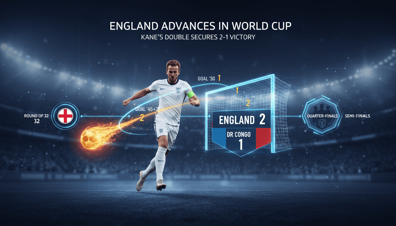 England defeats Democratic Republic of Congo 2-1 to advance in World Cup