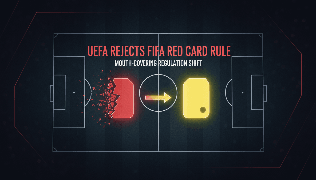 UEFA logo with a football background illustrating player conduct changes