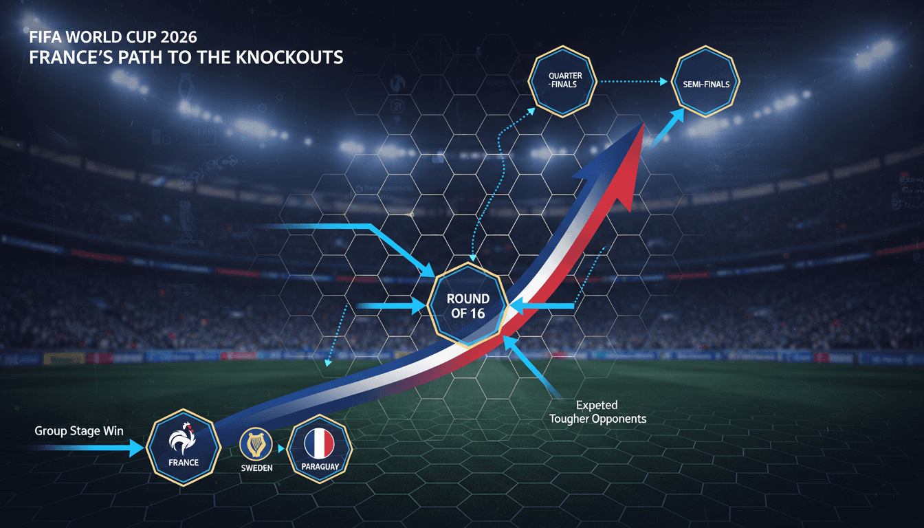 France football team preparing for the Round of 16 match against Paraguay in the FIFA World Cup 2026.