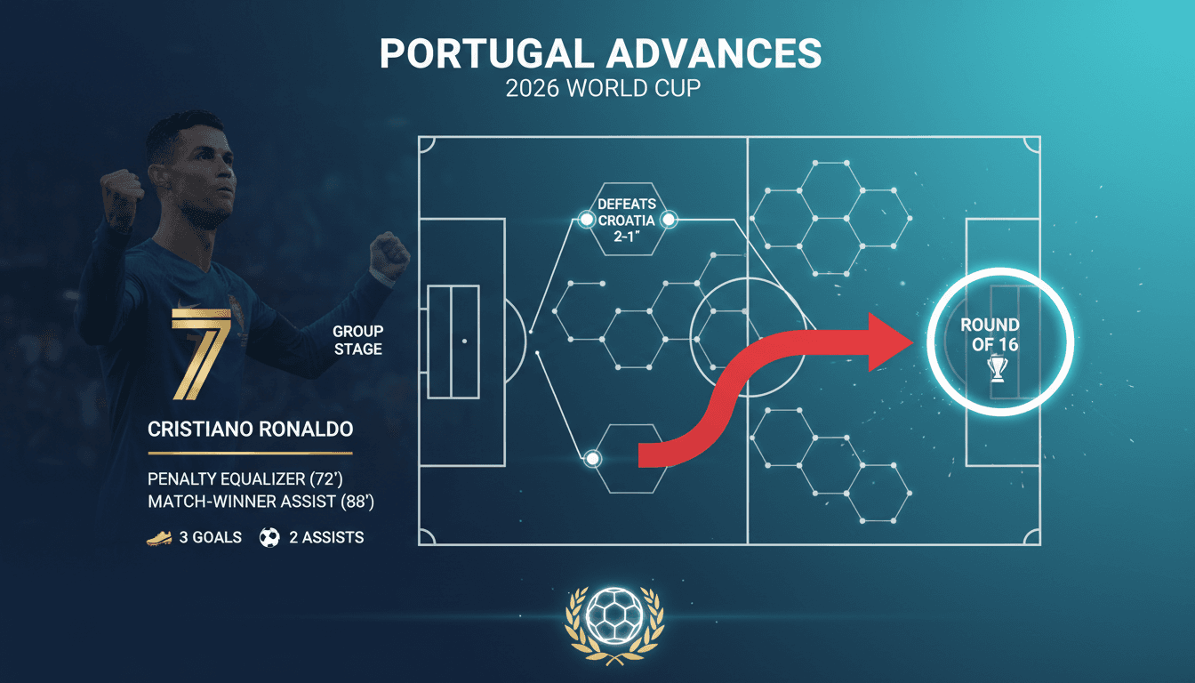 Portugal defeats Croatia 2-1 to advance in the 2026 World Cup