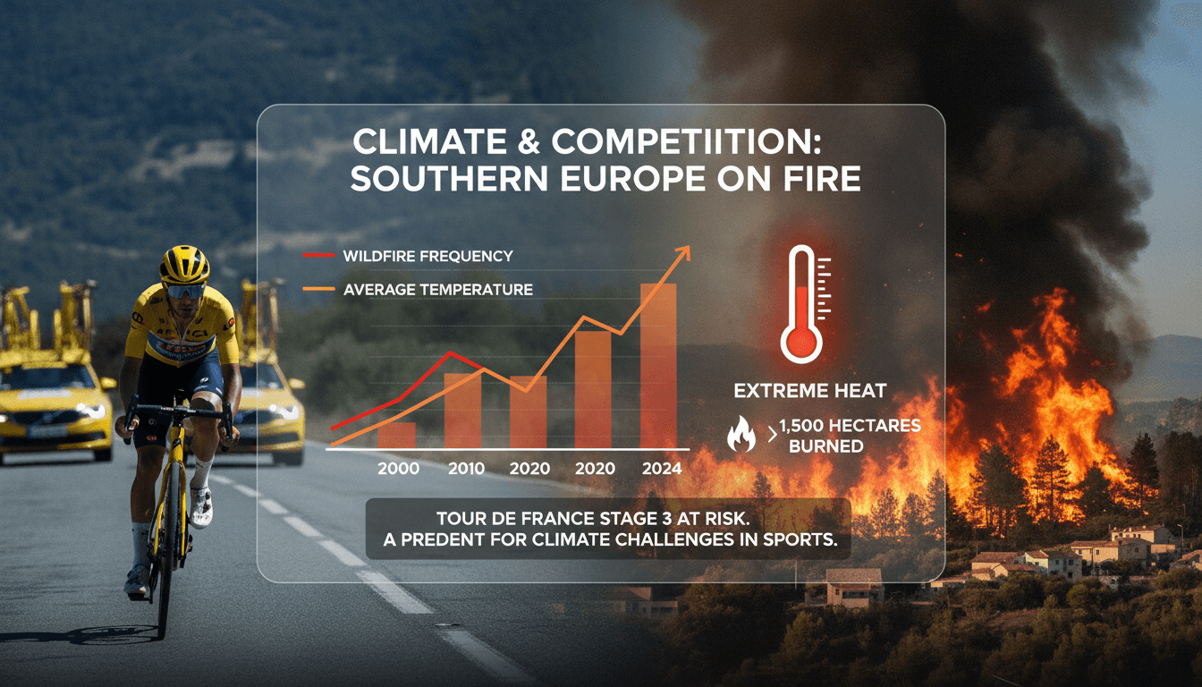 Wildfires in southern France affecting the Tour de France event.