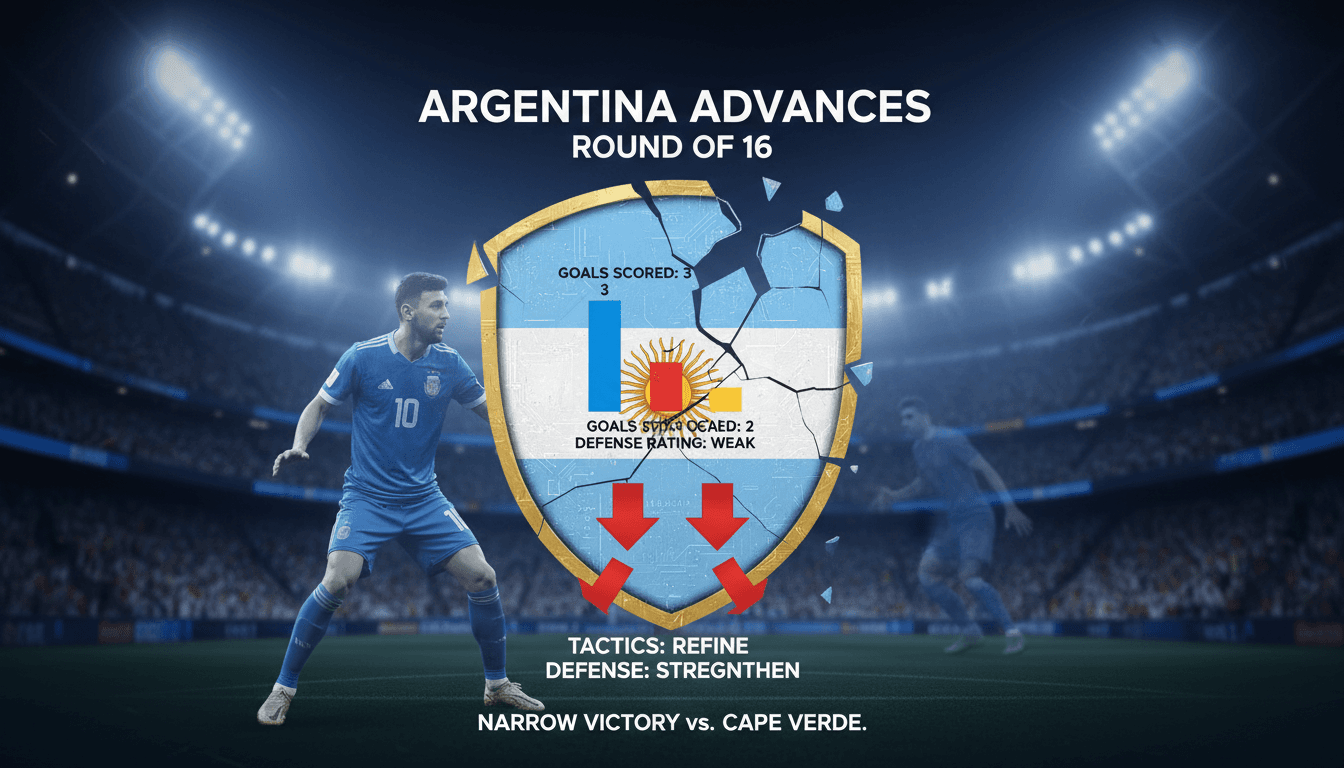 Argentina's national football team celebrating their victory over Cape Verde in the World Cup.