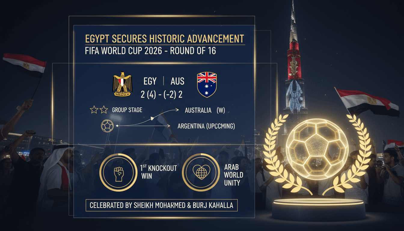 Egyptian national football team celebrating their victory in the FIFA World Cup 2026