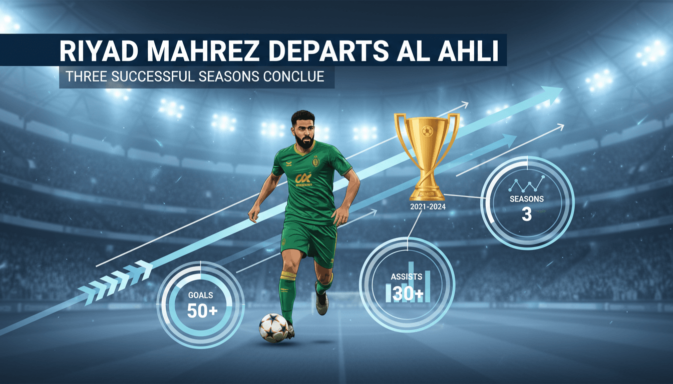 Riyad Mahrez celebrating a goal during his time at Al Ahli.