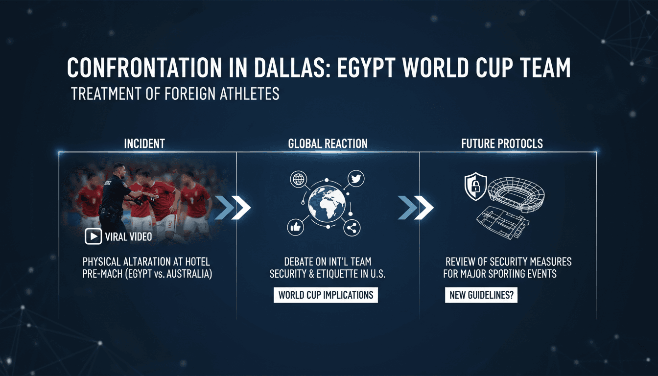 Egypt World Cup team members at a hotel in Dallas during the incident.