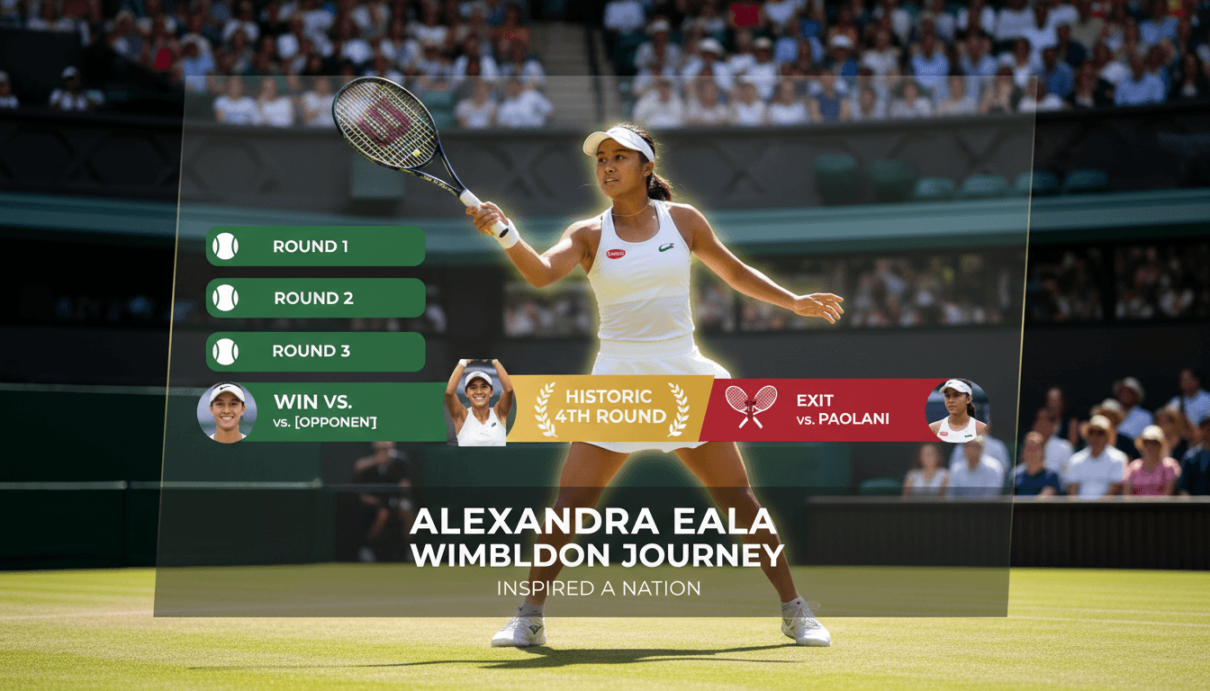 Alexandra Eala competing at Wimbledon, showcasing her talent and resilience.