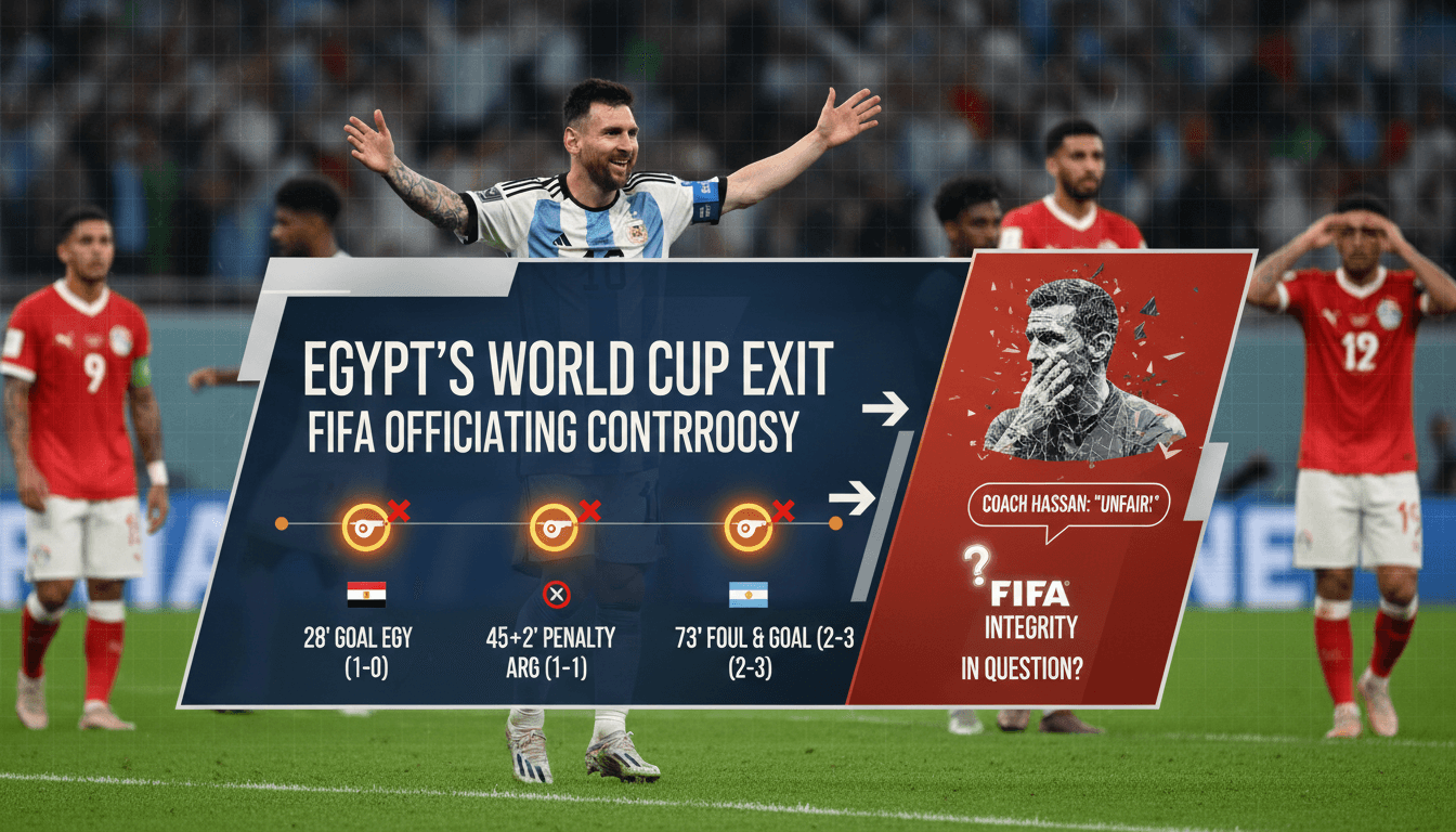 Hossam Hassan criticizing FIFA after Egypt's World Cup loss to Argentina.