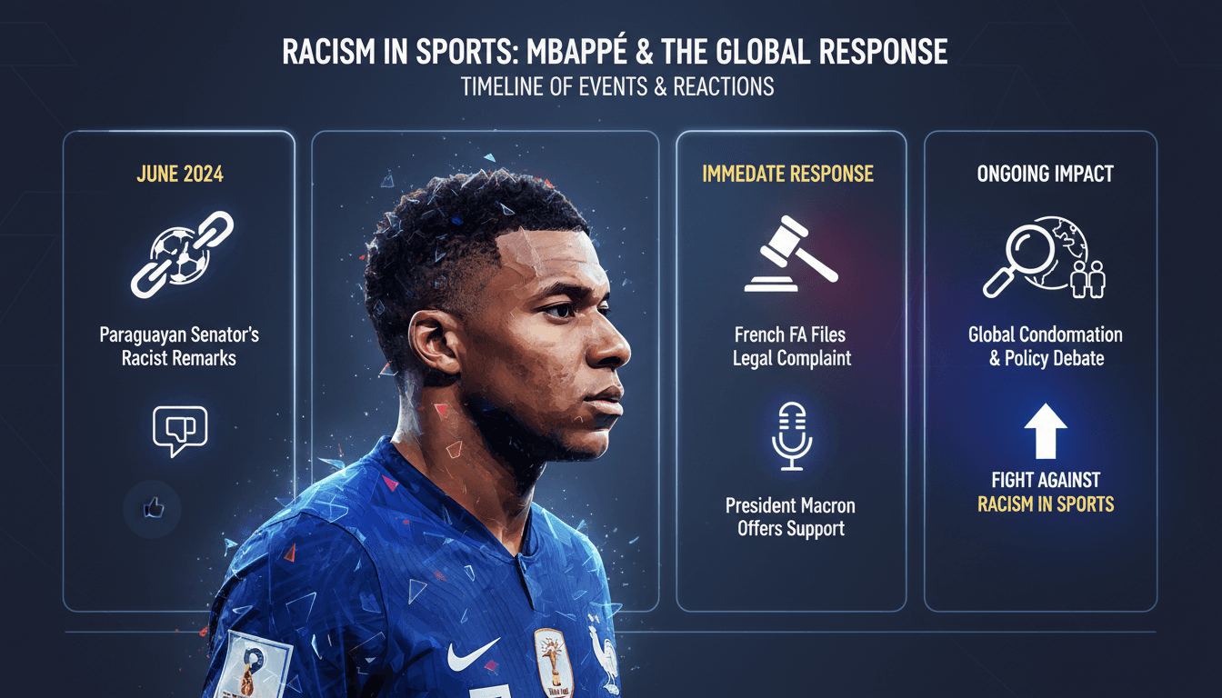 Kylian Mbappé responding to racist remarks during the World Cup.