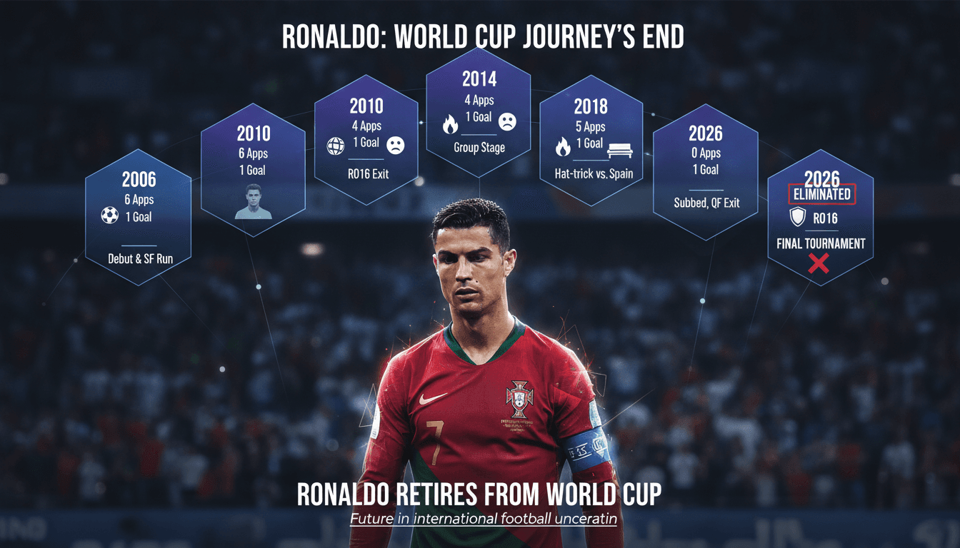 Cristiano Ronaldo reflecting on his World Cup career after Portugal's elimination.