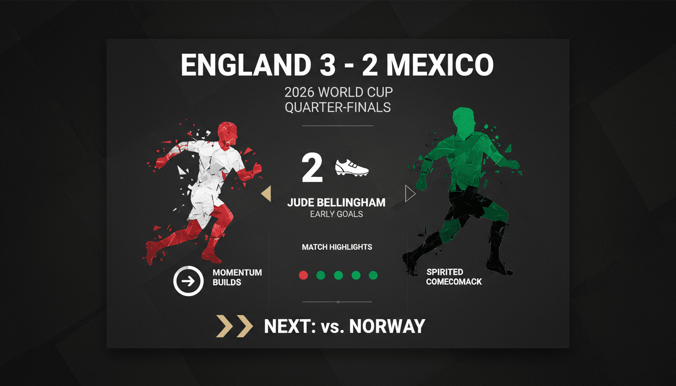 Jude Bellingham celebrating after scoring for England against Mexico.