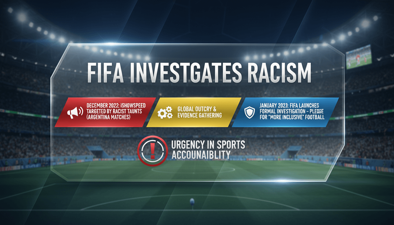 FIFA logo with a background of a football stadium during a World Cup match.