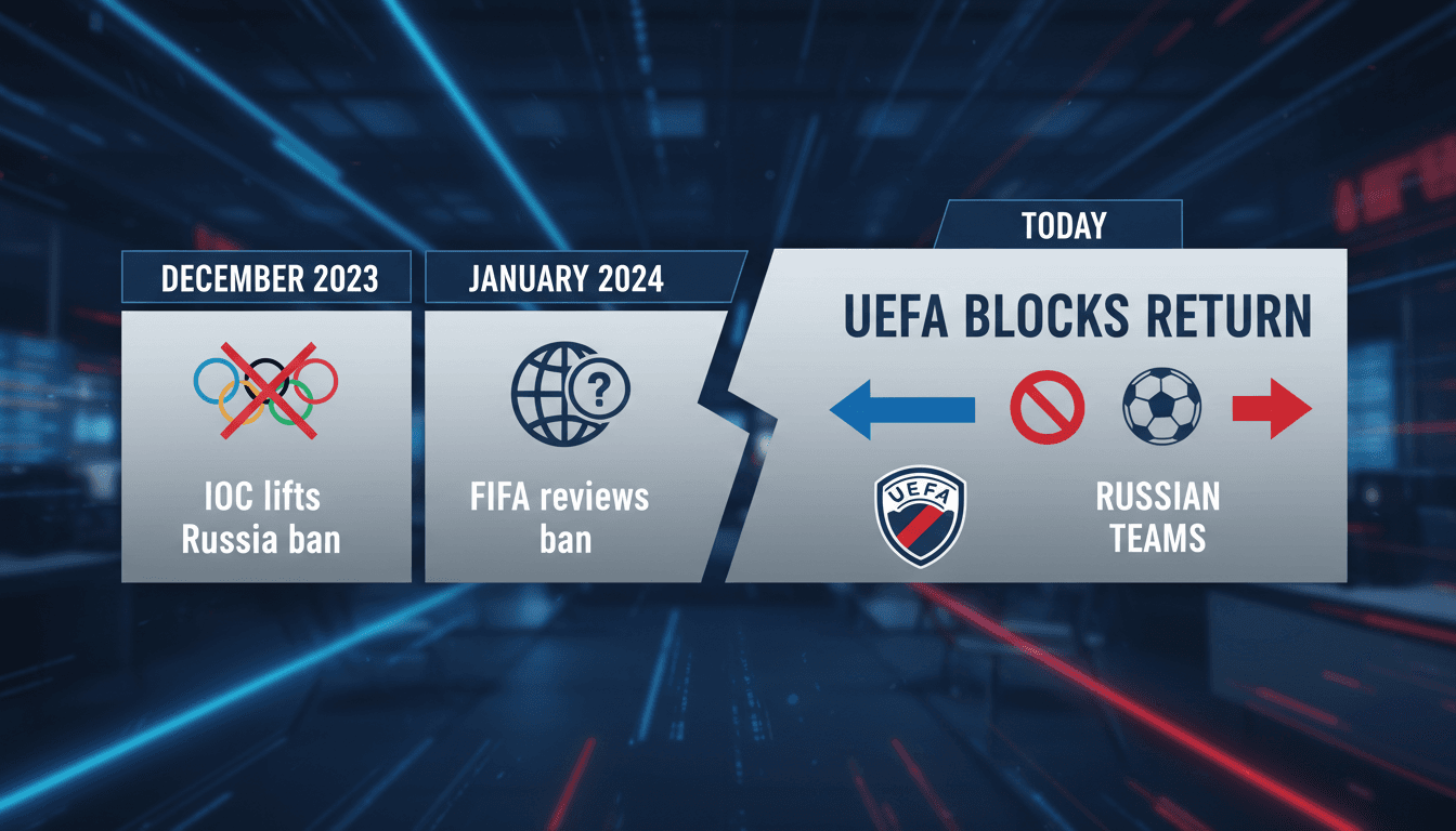 Uefa and FIFA logos with a football background