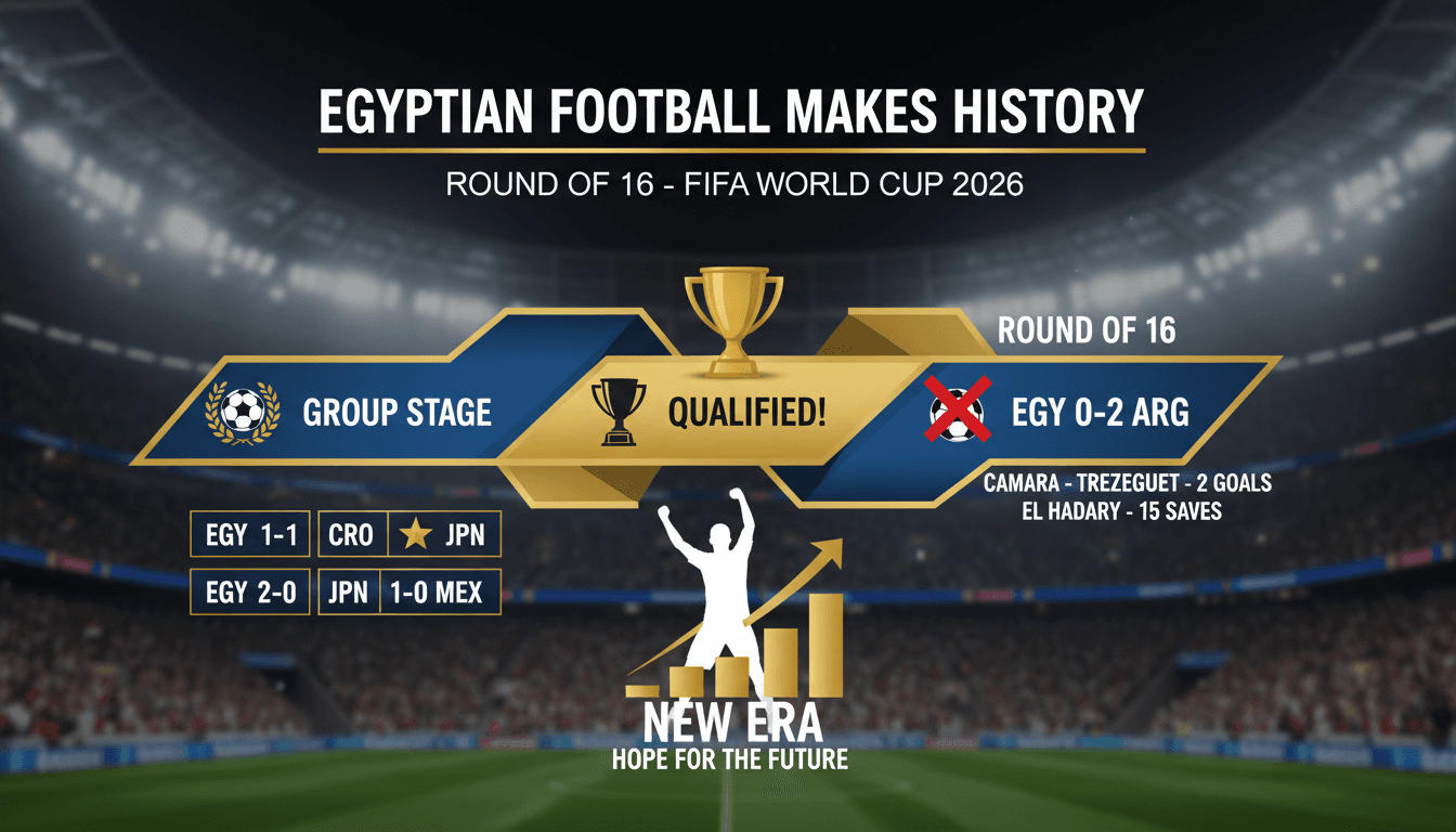 Egyptian national football team celebrating their historic World Cup achievement