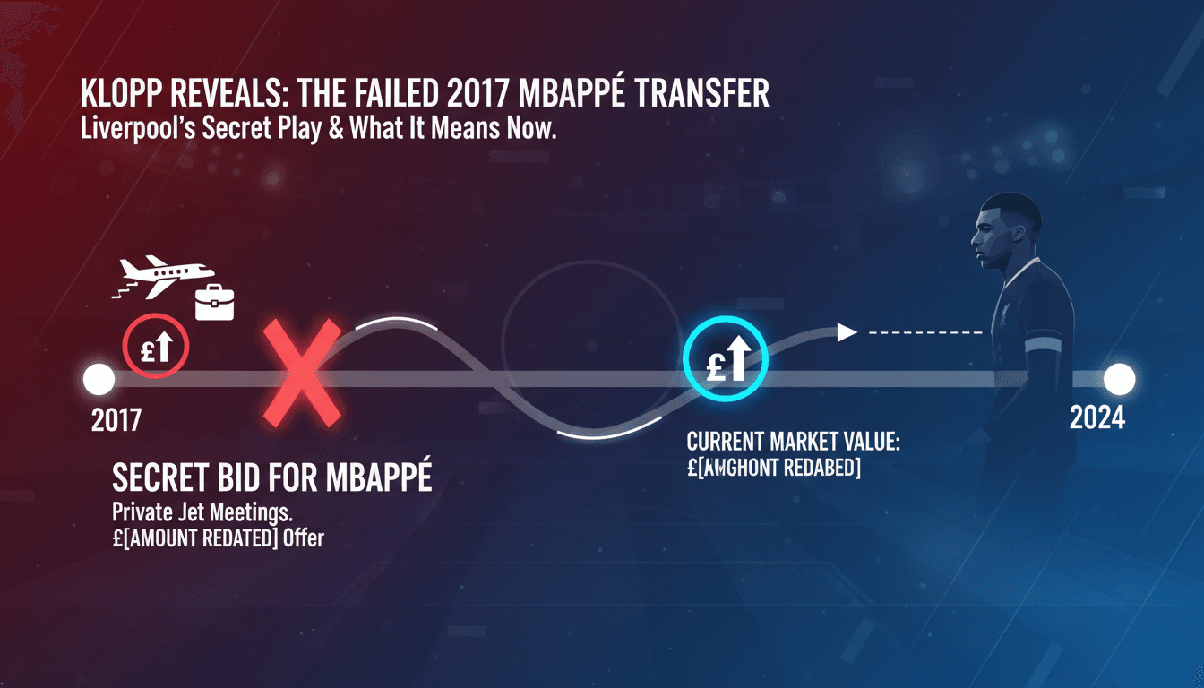Jürgen Klopp discussing Liverpool's transfer strategies for Kylian Mbappé.