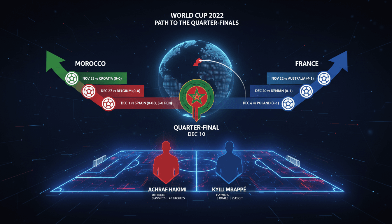 Moroccan national football team preparing for World Cup match against France