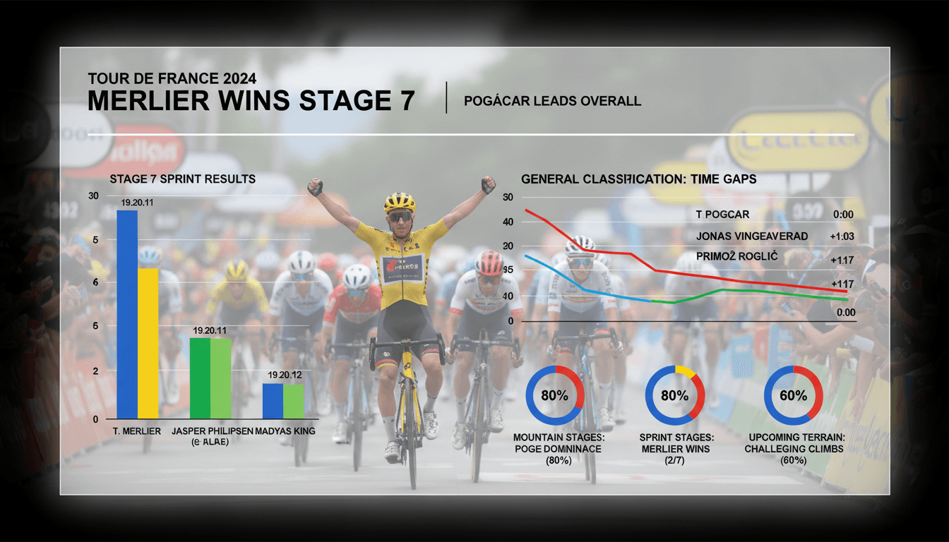 Tim Merlier celebrating his victory in Stage 7 of the Tour de France.