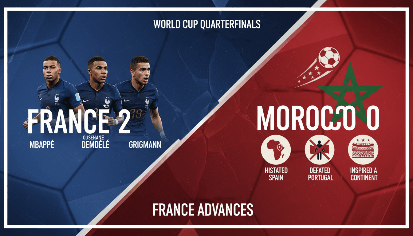 France celebrates their victory over Morocco in the World Cup quarterfinals.