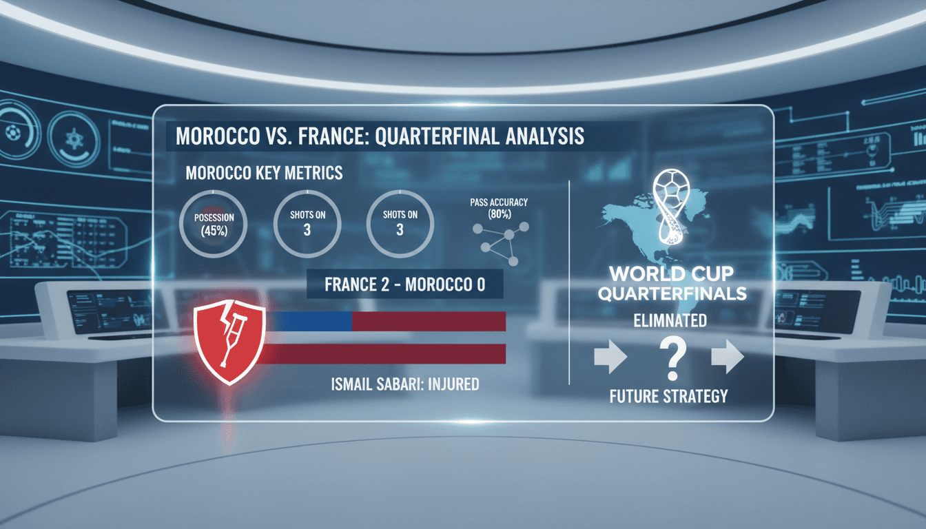 Moroccan national football team during their World Cup quarterfinal match against France.