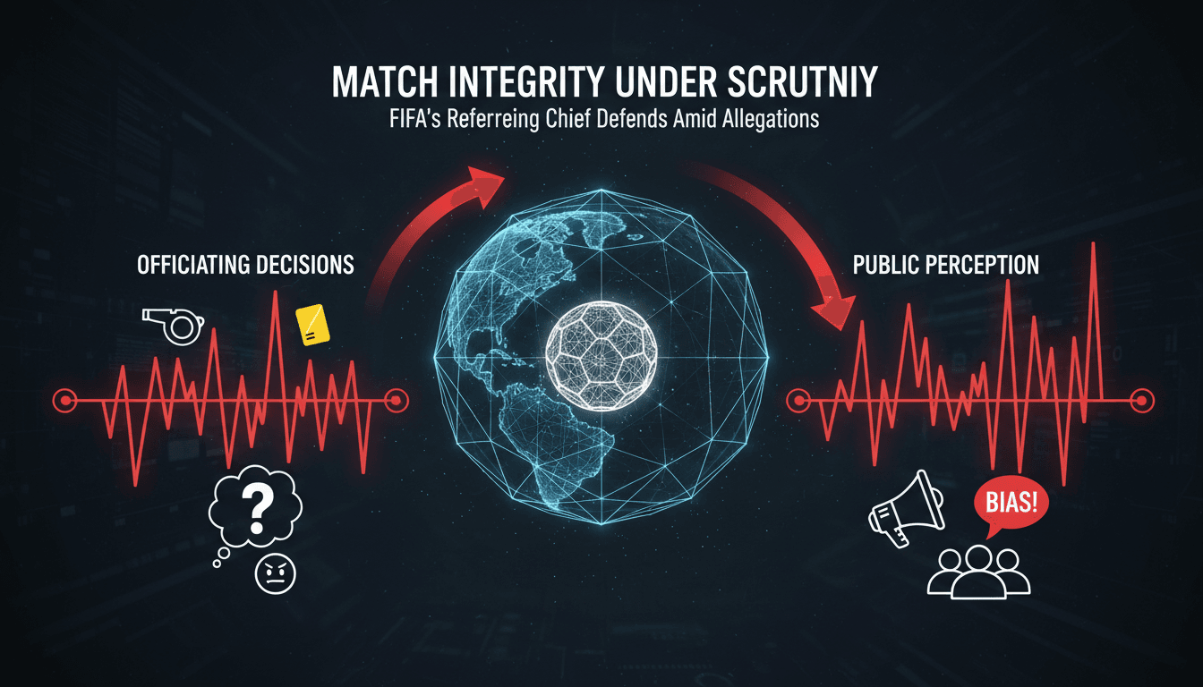 Pierluigi Collina speaking at a FIFA press conference on match integrity.