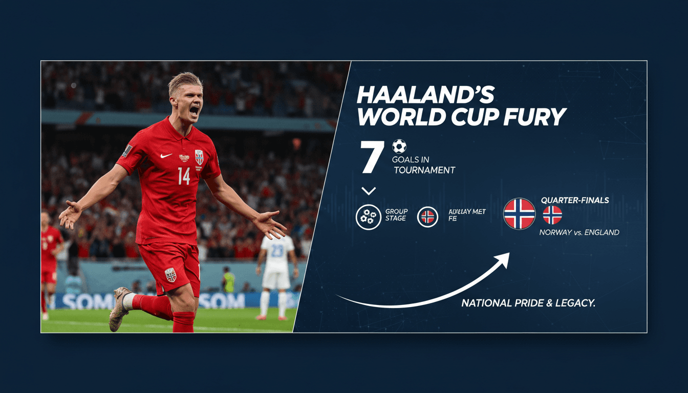 Erling Haaland celebrating a goal during the World Cup