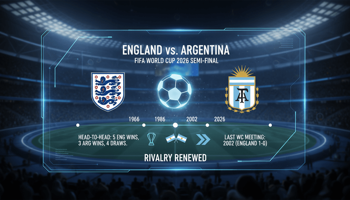 England and Argentina flags representing their rivalry in the World Cup.
