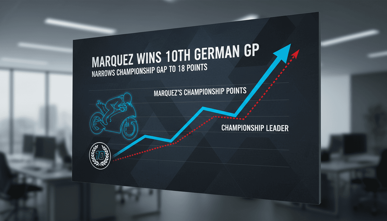 Marc Marquez celebrating his 10th victory at the German Grand Prix