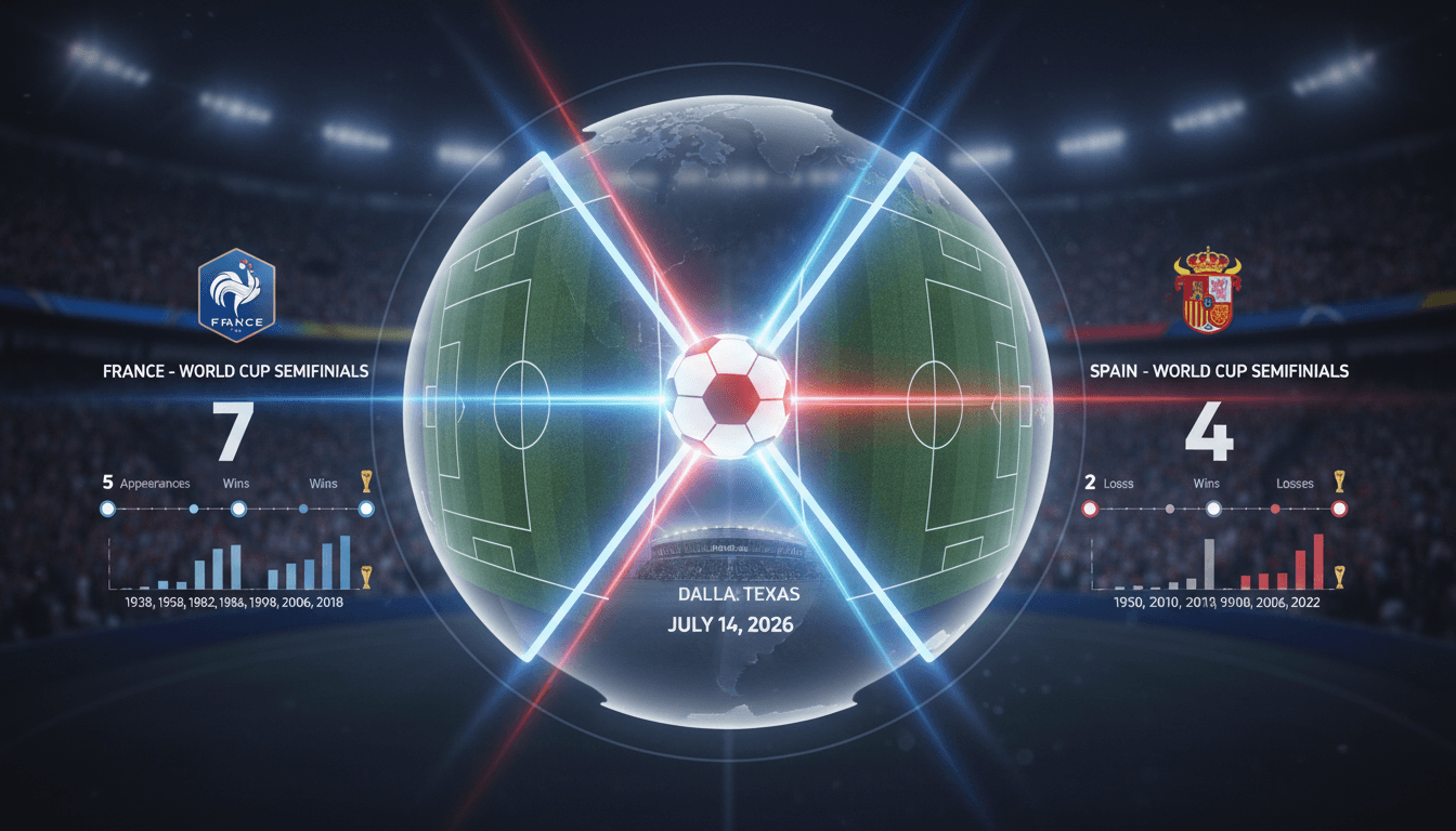 France and Spain football teams preparing for World Cup semifinal clash.
