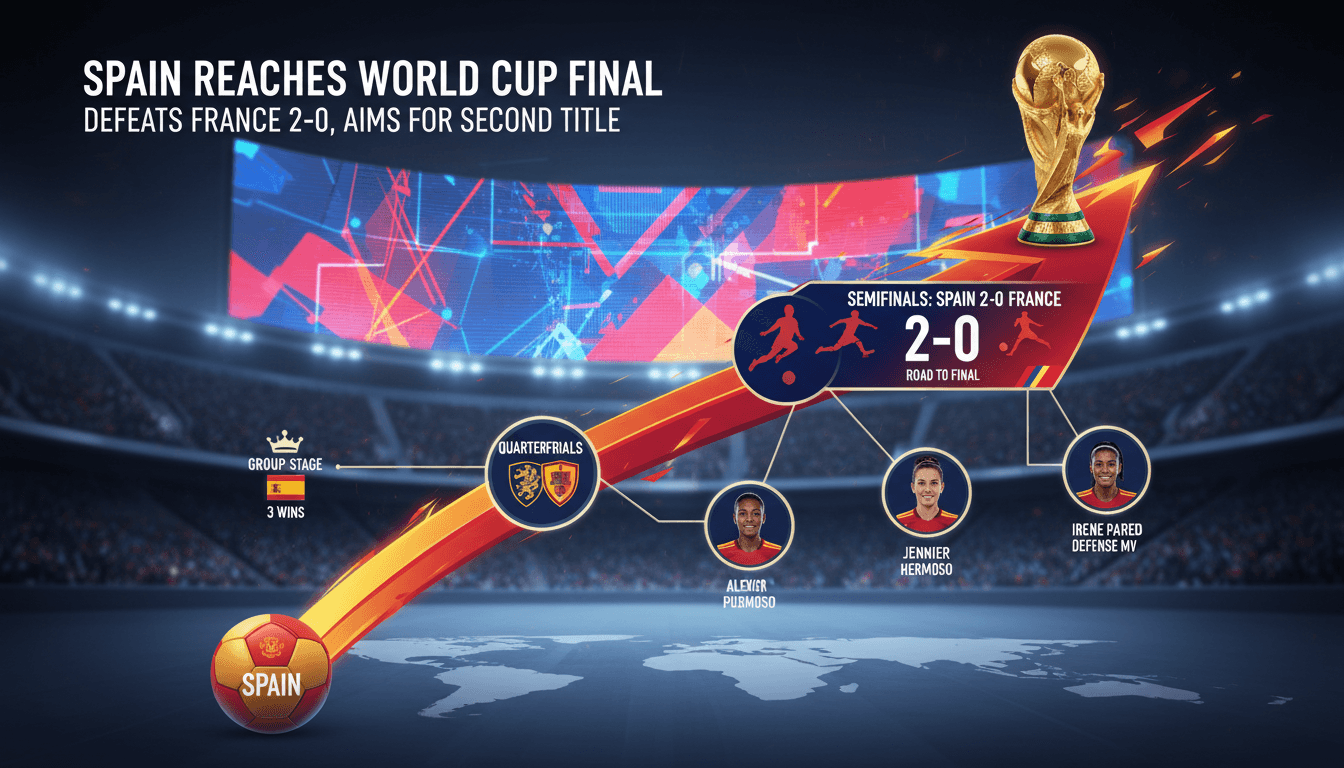 Spain celebrates victory over France in the World Cup semifinals.