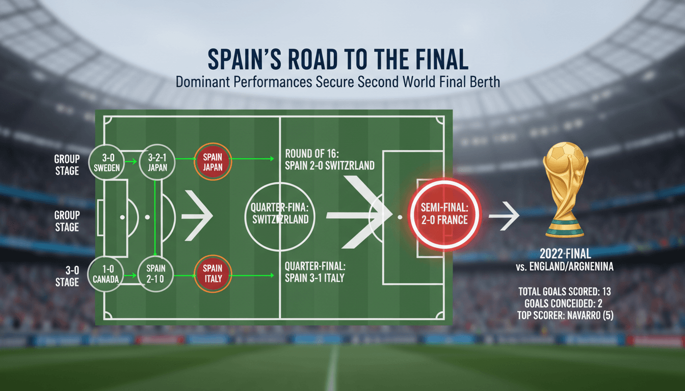 Spain's national football team celebrating their victory over France in the World Cup semifinals.