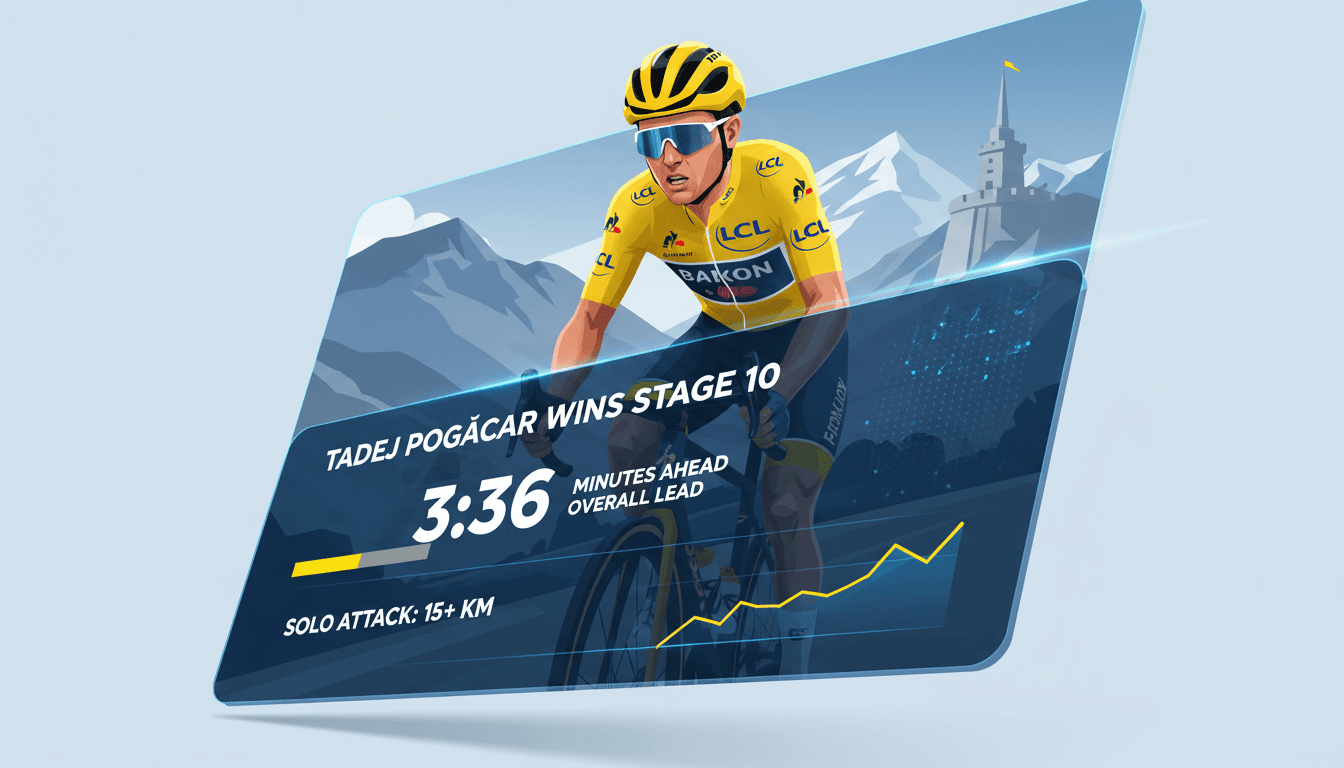 Tadej Pogacar wins Stage 10 of the Tour de France on Bastille Day