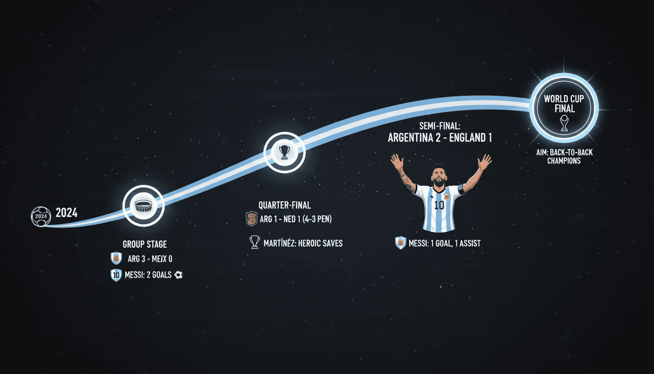 Argentina's national football team celebrating their victory over England in the World Cup semi-final.