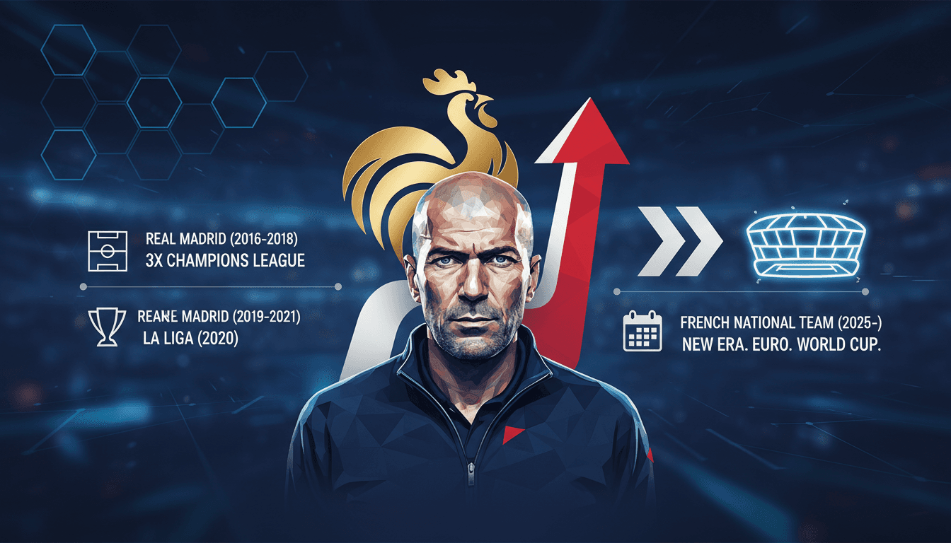 Zinedine Zidane during a press conference announcing his appointment as head coach of the French national football team.